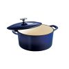 CookTramontina Gourmet Enameled Cast Iron Covered Round Dutch Oven Gradated Cobalt - Tramontina