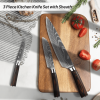 Oserlo Knife Set 3 for Kitchen, Japanese Chef Knife Set, Non-stick Coated High Carbon Stainless Steel Knife Sets for Kitchen with Block, 3 Piece - Cut