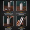 Manual Coffee Grinder Stainless Steel Hand Adjustable Steel Core Burr For Kitchen Portable Coffee Mills Coffee Espresso Press - B