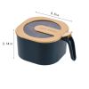 Spice Box Set, Four Compartment Condiment & Spice Box, Multi-Grid Spice Jar, Square Salt Pepper Seasoning Box - White