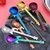 4Pcs Metal Guitar Spoon Flatware Set 18/10 Stainless Steel Guitar Spoons Creative Milk Coffee Spoon Ice Cream Candy Teaspoon - Rose Golden 4 Pcs