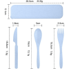Travel Cutlery Set with Case, Reusable Plastic Portable Camping Flatware Set (Blue)