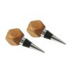 Better Homes & Gardens Elegant Wine Bottle Stopper Aluminum and Wood, Brown and Silver 3.93" - Better Homes & Gardens