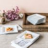 5" Square Appetizer Plate, White Porcelain, Set of 8