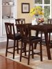 Dining Table 6x High Chairs 7pcs Counter Height Dining Set Walnut Finish Dining Room Furniture Transitional Style - as Pic