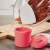 1pc, Cute Pig Silicone Grease Container with Filter Mesh - Perfect for Cooking Oil, Bacon Grease, and More - Kitchen Supplies - Red Bacon Grease Conta