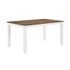Cherry and White Finish 7pc Dining Set Table and 6 Side Chairs Set Double X-Back Design Wooden Casual Country Style Dining Room Furniture - as Pic