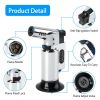 toCulinary Butane Torch Lighter Refillable Blow Torch Adjustable Flame Kitchen Cooking BBQ Torch (Gas Not Included) - Silver