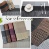 6 Pcs PVC Placemats Dining Table Place Mats Coffee Table Woven Polyester Non-slip Table Mats 17.7x11.8 inch, Black - Default