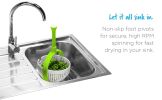 Spina | Easy-To-Use Salad Spinner | Non-Scratch, Nylon Spinning Colander | Lettuce Spinner | Colander with Collapsible Handle |  Green - Spinners-sala