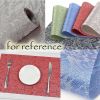 4 Pcs Rose Jacquard Dining Table Place Mats PVC Placemats Easycare Wipe Clean Table Mats 17.7x11.8 inch, Black - Default