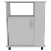 Stamford 2 Piece Kitchen Set, Delos Kitchen Island + Munich Lower Microwave Pantry Cabinet , White /Onyx - as Pic