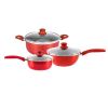 6pcs cookware set is a perfect starter kit - Red