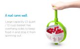Spina | Easy-To-Use Salad Spinner | Non-Scratch, Nylon Spinning Colander | Lettuce Spinner | Colander with Collapsible Handle |  Green - Spinners-sala