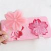 Set Of 2 Cherry Blossom Plastic Popsicle Mold With 2 Ice Cream Sticks - Purple Sakura