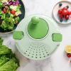 Vegetable Fruit Dehydrator Salad Quickly Dryer Basket Shake Plastic Kitchen Tool Spinner - GREEN-B