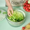 Vegetable Fruit Dehydrator Salad Quickly Dryer Basket Shake Plastic Kitchen Tool Spinner - GREEN-A