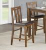Brown Finish 5pc Counter Height Set Dining Table and 4 Chairs Upholstered Seat Wooden Kitchen Dining Furniture Set Transitional Style - as Pic