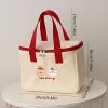 1pc Cartoon Cute Tote Bag; Insulated Lunch Bag; Lunch Box Bag - Bear Toast