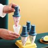 4pcs Ice Cream Molds Shapes; Frozen Ice Popsicle Maker - Dark Blue