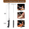 Cook N Home Slicing Carving Knife Roast/Fish Slicer 11-inch, Granton Edge High Carbon Stainless Steel Sharp Kitchen Knife, Ergonomic Handle,Black - Co