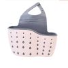 Adjustable Sink Drainer Kitchen Storage Rack Faucet Sponge Double Drainer Hanging Basket - Drainage Bag-pink