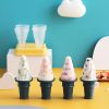 4pcs Ice Cream Molds Shapes; Frozen Ice Popsicle Maker - Dark Blue