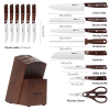 Emojoy Knives Set for Kitchen with Block and Sharpener, 15 Pcs Professional Stainless Steel Multicolor Knife Wooden Block Set - Sledge