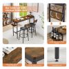 Bar Table Set with wine bottle storage rack. Rustic Brown,47.24'' L x 15.75'' W x 35.43'' H. - as Pic