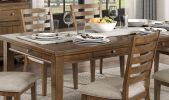 Cherry Finish Traditional Style 7pc Dining Set Drawers Table and 6x Side Chairs Ladder Back Design Wooden Furniture - as Pic