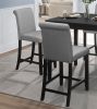Counter Height 5pc Dining Set Table and Chairs Black/ Gray Upholstered Transitional Wooden Furniture Breakfast Kitchen Set - as Pic