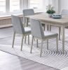 7pc Dining Set Natural Wood Grain Color Dining Table Rectangle Dining Table And Chairs Plush Comfort Fabric Dining Room Furniture - as Pic