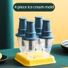 4pcs Ice Cream Molds Shapes; Frozen Ice Popsicle Maker - Dark Blue