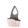 Adjustable Sink Drainer Kitchen Storage Rack Faucet Sponge Double Drainer Hanging Basket - Drainage Bag-beige color