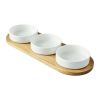 Acacia Wood Tray and Stoneware Bowl for Condiment