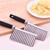 choWavy Cutter Stainless Steel Potato Chip Dough Vegetable Fruit Crinkle Wavy Knife Chopper Cutter