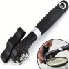 1pc Quick and Easy Stainless Steel Can Opener - Multifunctional Kitchen Gadget for Effortless Opening of Cans - Black