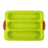 1pc; Silicone Baguette Pan; French Bread Baking Pan; Perforated 3 Loaves Baguettes Bakery Tray; Baking Tools; Kitchen Gadgets; Home Kitchen Items - Mu