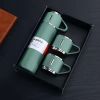 1pc/1Set Stainless Steel Thermal Cup; With Gift Box Set; Double Layer Leakproof Insulated Water Bottle; Keeps Hot And Cold Drinks For Hour - Blue + Gi