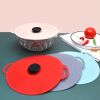1pc Silicone Fresh-keeping Lid; Spill-proof; Leak-proof And Dust-proof Silicone Pot Lid; Cutlery Silicone Pot Lid - Nordic Pink
