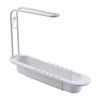 1pc Telescopic Sink Rack Over Sink Holder Organizer Rack Sponge Storage Drain Basket Dish Cloth Hanger For Home Kitchen - White
