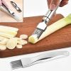 Stainless Steel Multifunctional Garlic Cutter Onion Knife Scallion Chopped Vegetable Cutter Sharp - A
