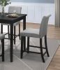Counter Height 5pc Dining Set Table and Chairs Black/ Gray Upholstered Transitional Wooden Furniture Breakfast Kitchen Set - as Pic