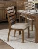 Cherry Finish Traditional Style 5pc Dining Set Drawers Table and 4x Side Chairs Ladder Back Design Wooden Furniture - as Pic