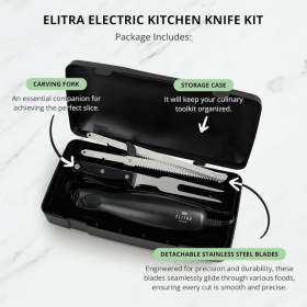 Home Professional Grade Electric Knife, Stainless Steel Serrated Blade
