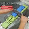 1pc Adjustable Over Sink Sharpening Stone Base Holder Retractable Non-slip Whetstone Grinding For Knife Sink Bridge Fits Kitchen - Green A
