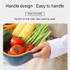 Small Kitchen Double Drain Basket Bowl Washing Storage Basket