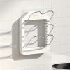 1pc Wall Mounted Pot Lid Rack; Free Punch Pot Cover Holder; Hanging Lid Organizer; Kitchen Accessories - Grey - Two-tier pot lid rack + rag rack