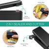 1pc 2 In 1 USB Chargable Mini Bag Sealer Heat Sealers With Cutter Knife Rechargeable Portable Sealer For Plastic Bag Food Storage - Pink