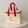 1pc Cartoon Cute Tote Bag; Insulated Lunch Bag; Lunch Box Bag - Bear And Rabbit